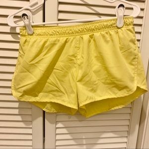 Yellow workout shorts